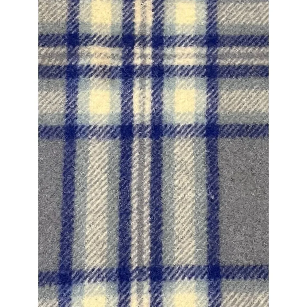 Vintage Curvon Royal Tartan Fringe Blanket Wool Stadium Throw Retro Cozy Classic